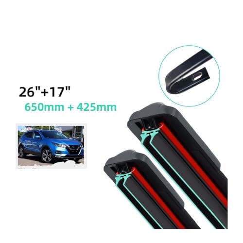 Essuie-glace Qashqai J11 anti-grincement en caoutchouc double