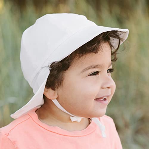 Jan & Jul 50+ UPF Sonnenhut für Kleinkinder mit Bändern und weitem Rand (Weiß, Größe M: 6-24 Monate)