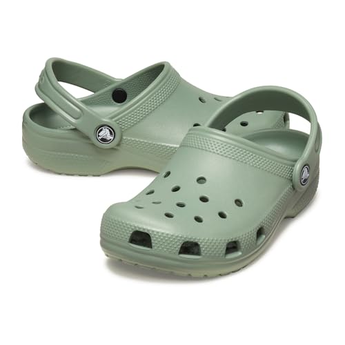Image of Crocs Kids Unisex Classic Clogs (Little Kid /Big Kid), Moss, 13 Medium