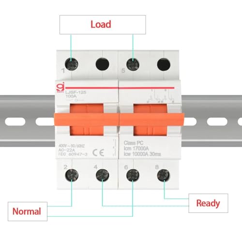 Interruptor de conmutación manual modular de 400V para carril DIN 3
