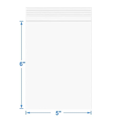 Miniatura 2 de Paquete de 200 bolsas de polietileno con cierre de cremallera transparente de 5 x 6 pulgadas de grosor, 2.4 mil, bolsas de plástico con cierre de