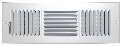 Speedi-Grille SG-412 CW3 4-Inch by 12-Inch White Ceiling/Sidewall Vent Register with 3 Way Deflection
