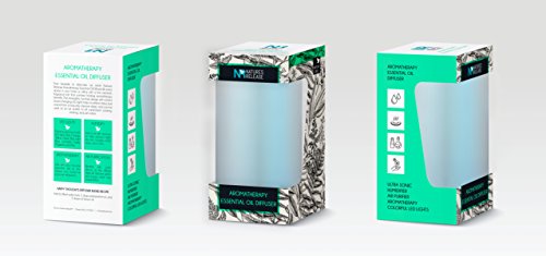 NaturesRelease Aromatherapy Essential Oil Diffuser - (4.0 Fl Oz / 118ml) - Cool Mist Humidifier with Adjustable Mist - Auto Shut-Off and 7 Color LED Lights - Home, Office, and Baby Room