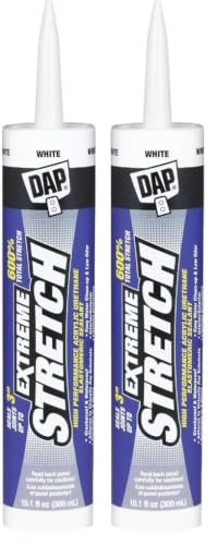 DAP Extreme Stretch Acrylic Urethane Premium Elastomeric Sealant,White,10.1 Oz (7079818715),(Pack of 2)