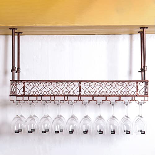 Rangement pour bouteilles suspendu et étagère à vin de plafond en métal ajustable - 8