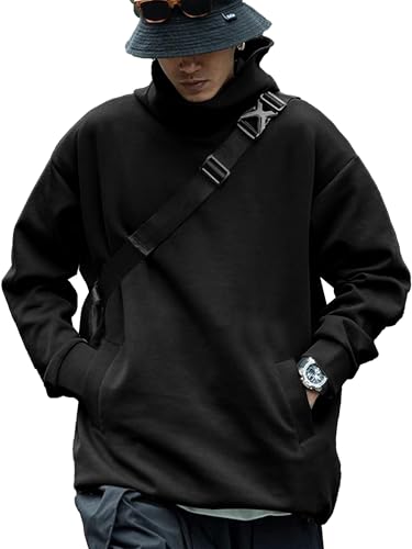 Image of Noble Monk Men's Baggy Fit Sweatshirt | Drop Shoulder Oversized Sweatshirt | Long Sleeve Zip with Collared Sweatshirts for Men's