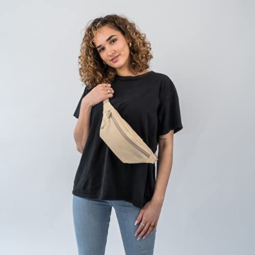 Johnny Urban Bauchtasche Damen & Herren Beige - Toni - Umhängetasche für Alltag, Festival & Sport - Stylische Crossbody Bag für Reisen - Wasserabweisend