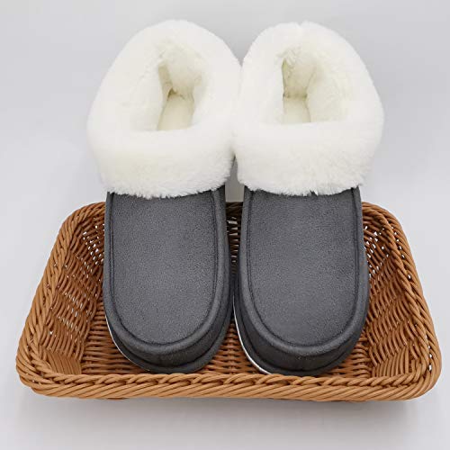 ofoot Womens Winter Warm Faux Suede Plush Moccasins Slippers Indoor Slip On Shoes with Soft Comfortable Fluffy Fur Lining4