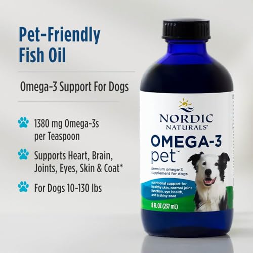 Image of Nordic Naturals Omega-3 Pet, Unflavored - 8 oz - 1380 mg Omega-3 Per One mL - Fish Oil for Medium to Large Dogs with EPA & DHA - Promotes Heart, Skin, Coat, & Immune Health (237 ML, Unflavored)