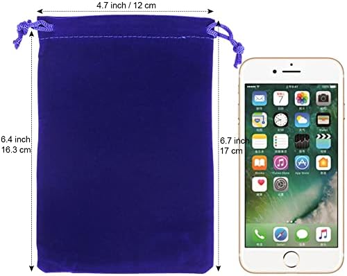 20pcs Velvet Drawstring Bags, 12 x 17cm Velvet Pouches for Jewellery Gift Packaging (Blue)