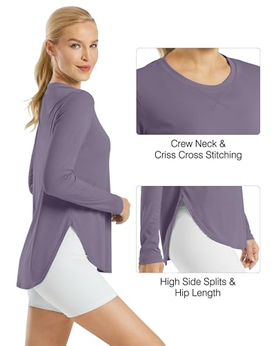 Image of G4Free Lightbreeze Womens UPF 50+ Long Sleeve Workout Tops Quick Dry UV Sun Shirt Running Gym Hiking Yoga Casual Lightweight
