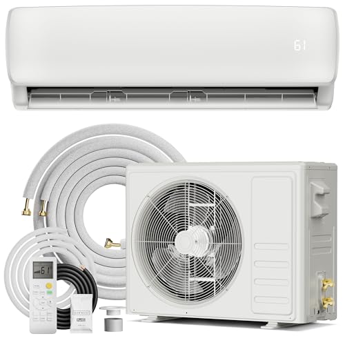 Image of 9000 BTU Mini Split AC /Heating System,19 SEER2 110 /120V Energy Efficient Ductless Inverter System,Cools Up to 450 Sq.Ft with Pre-Charged Condenser,Heat Pump & Installation Kits