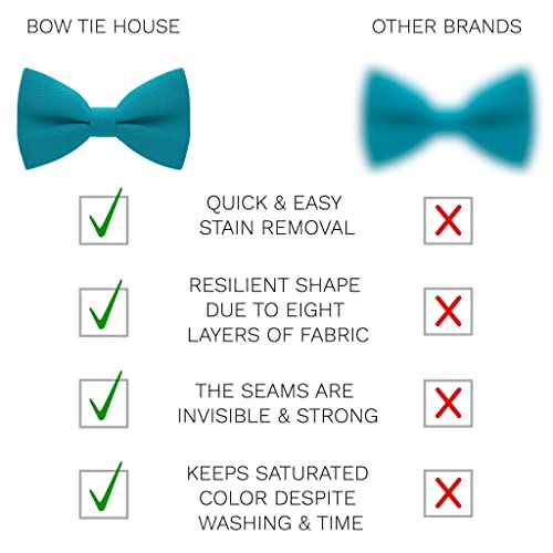 Image of Bow Tie House Mens Bowties Pre-tied Shape Clip on Bowtie Solid Men Formal Wear for kids, baby boys, toddler any age bow ties