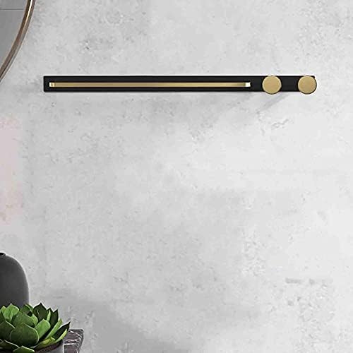 Towel Hanger No Drilling Towel Rack Adhesive Towel Rail Hook Wall Mounted Copper Single Rod for Kitchen om-Black a