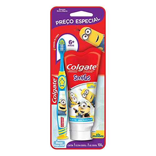 Colgate Escova De Dente + Creme Dental Infantil Smiles 2 Unid Escova De Dente + Creme Dental Minions 100Ml