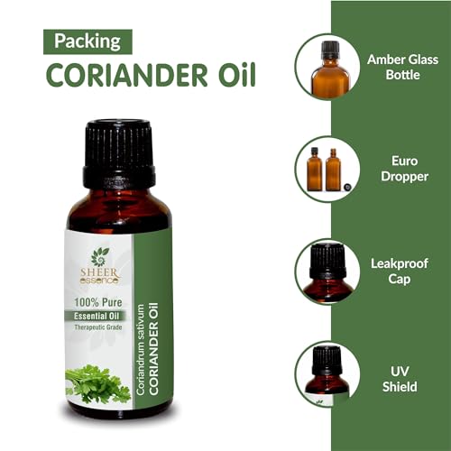Huile essentielle de coriandre pure pour le soin de la peau et des cheveux en flacon de 250ml