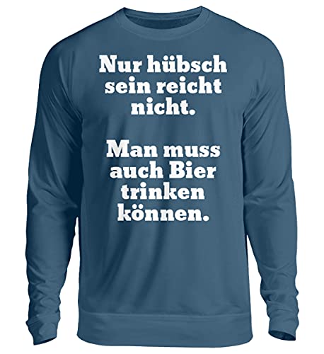 Pull imprimé bière XL Bleu Airforce coupe mixte anti déformation
