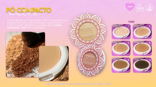 Pó Compacto Top Beauty 01 10 Gr, Top Beauty