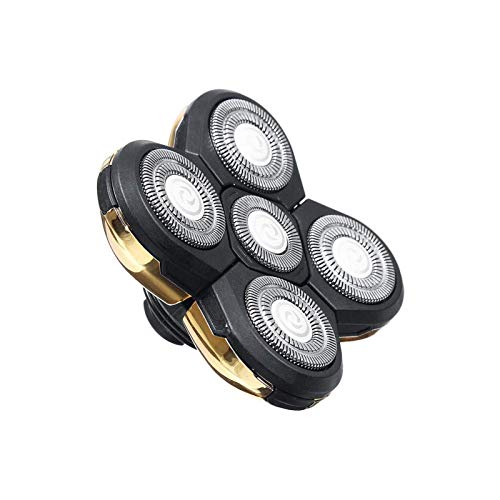 5 Head Shaver Head, Replacement Shaving Head For Shaver, Easy to Install Electric Shaver Head, 4D Rotary Cutting Head Double Ring Blade, Universal For 5 Head Shavers.