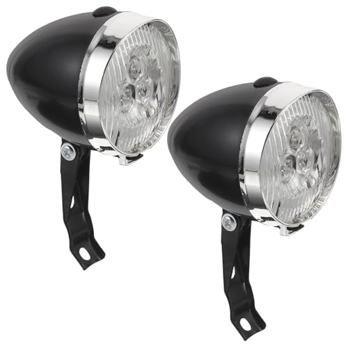 Luz bicicleta retro LED para horquilla delantera con focos desmontables clásicos