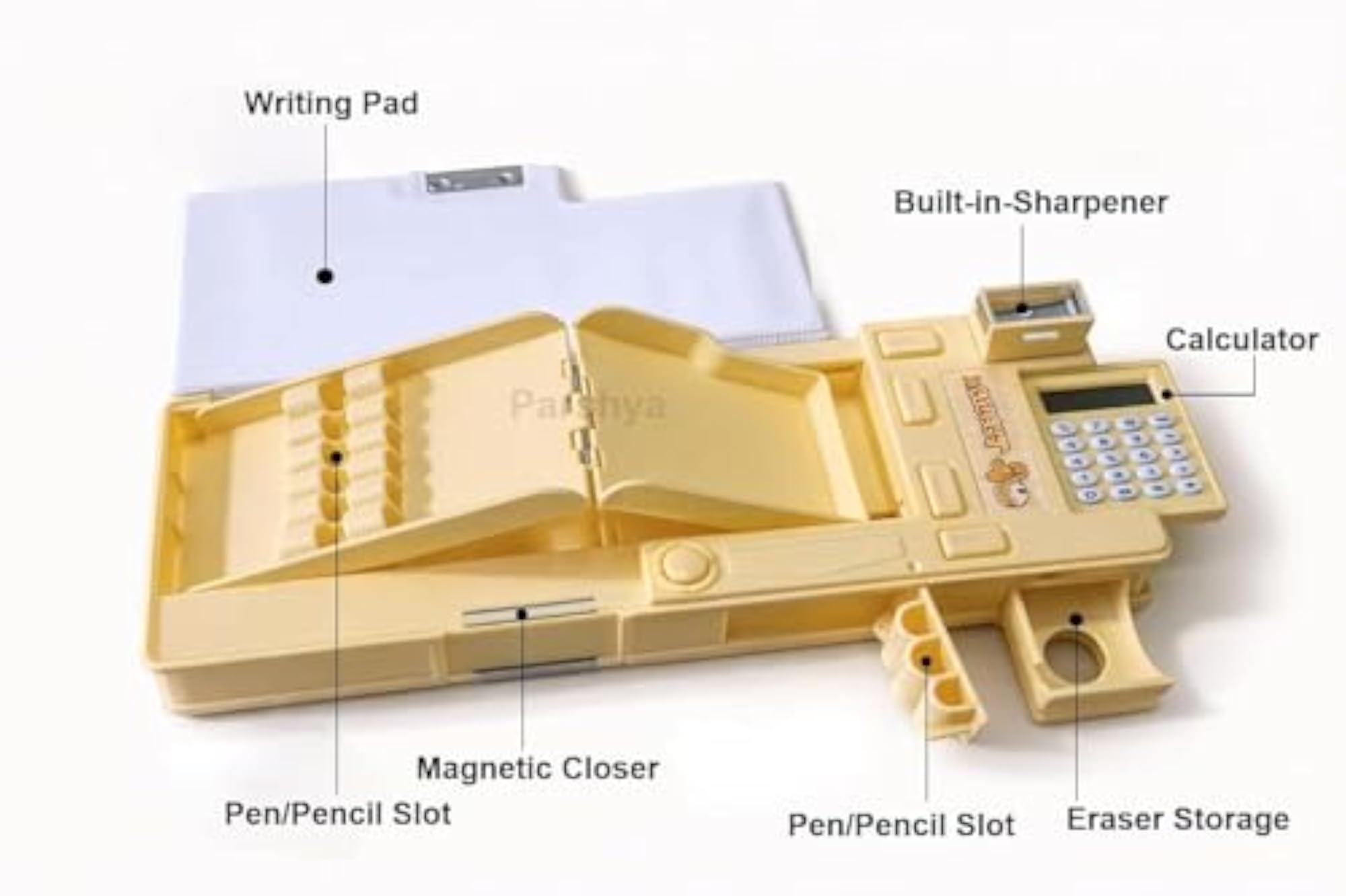 Plastic Multifunctional School Pencil Box with Calculator