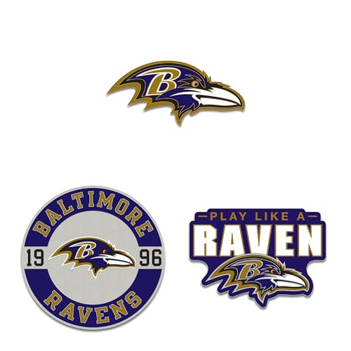 Épingles Baltimore Ravens WinCraft lot de 3 pin's collectors officiels pour les fans de NFL