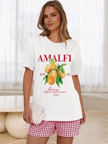 Image of LOGENE Women Two Piece Lounge Pajamas Set Oversized T-Shirts & Boxer Plaid Shorts 2026 Summer Casual Loungewear Comfy Outfits