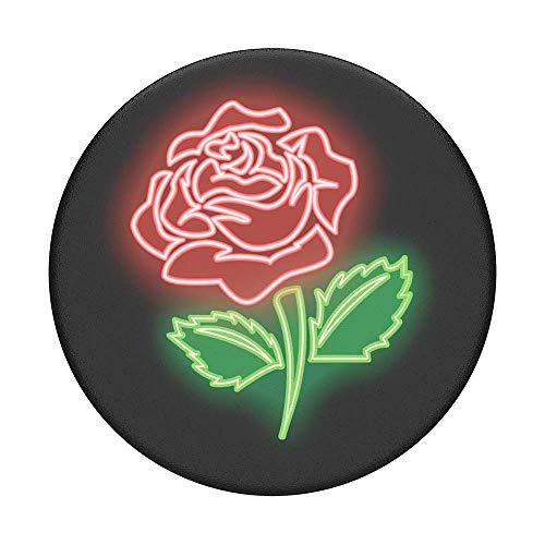 Image of PopSockets Phone Grip with Expanding Kickstand, Adhesive Grip - Neon Rose