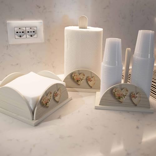 Set 3 pezzi Porta Bicchieri, Porta Tovaglioli e