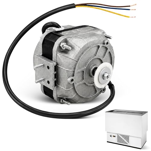 Motor de ventilador de refrigerador, Motor axial universal, 10 W, 230 V CA, 1300/1550 rpm, Dimensiones 100 x 100 x 100 mm. Cable de tres polos 45 cm, Compatible con grandes marcas