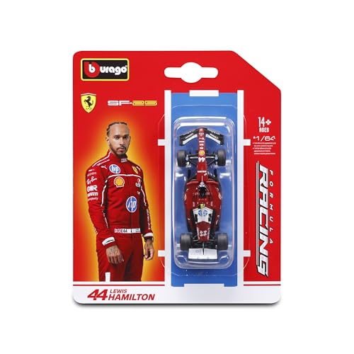 Bburago 1:64 Scale Race Formula Ferrari SF-25 (2025) Diecast Vehicle, Hamilton #44