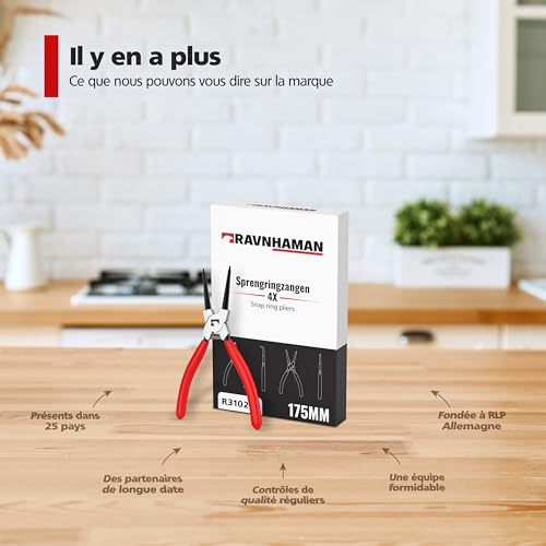 Pince à circlips interne et extérieur à embouts de précision - 8