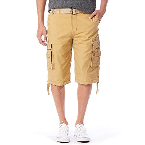 Unionbay Men's Cordova Belted Messenger Cargo Short - Reg and Big and Tall Sizes, baja, 38