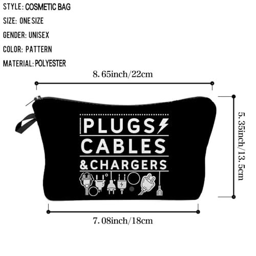 PLUGS CABLES & CHARGERS Makeup Bag Cute Small Organizer Zipper Pouch Cable Storage Cosmetic Bag Birthday Present for Women Friends2