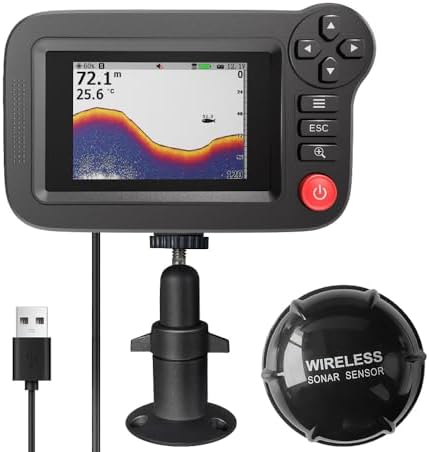 Handheld Fish Finder Portable Fishing Kayak Fishfinder Fish Depth...