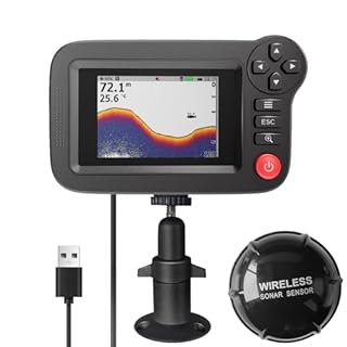 Fish Finders Depth Finders for Boats Wireless Color LCD XF-08 – Smart Portable Sonar Sensor with 164ft Depth Detection, Real-Time Scanning, Temperature Display for Lake, River, Fishing Accessories