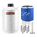 Happybuy 20L Liquid Nitrogen Tank, Aluminum Alloy LN2 Dewar with 6 Canisters, Carry Bag & Straps, Cryogenic Tank for Beauty Industry, Semen Preservation & Scientific Use
