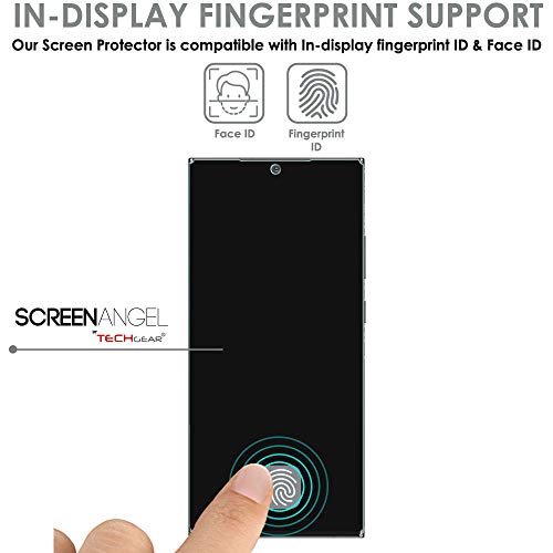 TECHGEAR [2 Pack Screen Protector fits Samsung Galaxy Note 20 Ultra [Screen Angel Edition] [In-Display Fingerprint Support] [Case Friendly] [Bubble Free] [FULL Screen Cover] HD Clear Flexi TPU Film