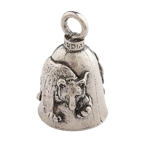 Image of Guardian Bell Bear Good Luck Bell w /Keyring & Black Velvet Gift Bag | Motorcycle Bell | Lead-Free Pewter | Good Luck Gift to Friends & Family | Bike Bell | Made in USA