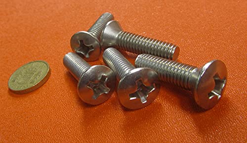 18-8 Stainless Steel Oval Head Phillips Machine Screws, Fully Threaded, 3/8"-16 Thread Size x 1.50" Length, 25 Pcs