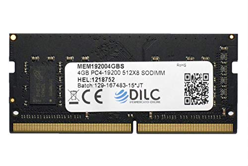 MEMORIA RAM: La memoria RAM per computer portatili DILC SODIMM DDR4 4GB 2400MHz PC3-19200 288 Pin Unbuffered Non-ECC 512x8 Single Rank CL17, per performance elevate