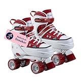 HUDORA Roller Skates Sneaker in versch. Farben & Größen - Kinder Rollschuhe über 4 Größen verstellbar - Rollschuhe für Kinder & Jugendliche - Roller Schuhe mit 4 austauschbaren Innensohlen