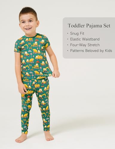 Toddler Boys Girls Pajamas Soft Bamboo Viscose Short Sleeve Top and Pants Summer 2 Piece PJs Set2