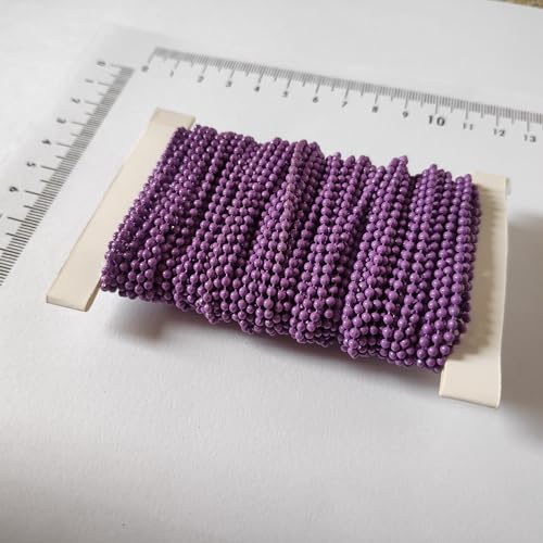 Image of GoSetGet! 12 mtr-Purple-1.5mm Metal Ball Chain for LIPPAN Art, Rangoli, Jewelry Making, Crafts, Decorative, Long Lasting Finish (12 Mtr Purple)