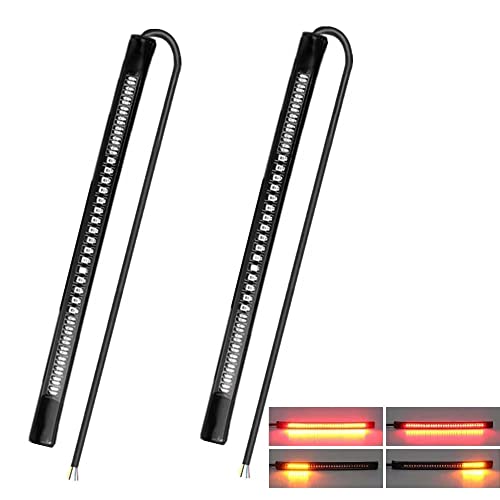 SONCHIE Universal LED Tail Brake Stop Turn Signal 32LED Flexible LED light for motorcycle Light Strip (2 Pack)