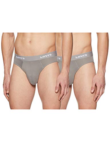 Image of Levi's 009 Neo Brief for Men | 100% Pure Cotton | Solid Men's Underwear | Breathable | Branded Outer Elastic Anti-Roll Waistband | Extra Supportive Gusset | Dual Layer 3D Pouch | Tagless | Pack of 2