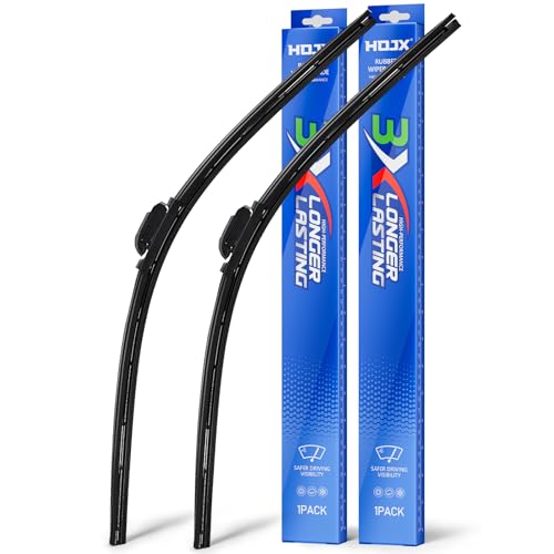 HOJX Quiet Front Windshield Wiper Blades 26 inch and 20 inch Set of 2, OEM Quality All-Season Windshield Wipers,U&J-Hook for My Car/Automotive Replacement, Easy to Install OEM Replacement Parts