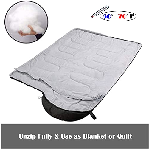 Bolsas de dormir estándar con capucha para adultos, 4 estaciones, cálidas o frías, ligeras para interior y exterior, para mochileros y camping miniatura 5