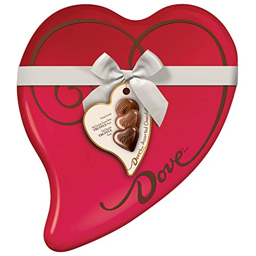 DOVE Valentine's Assorted Chocolate Candy Heart Gift Box 8.13-Ounce 24-Piece Tin
