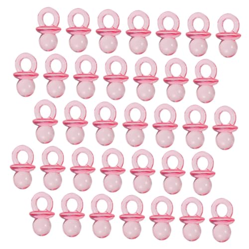 UPKOCH 150pcs Pink Acrylic Baby Pacifiers Mini Pacifier Game for Baby Shower Toddler Boy/Girl